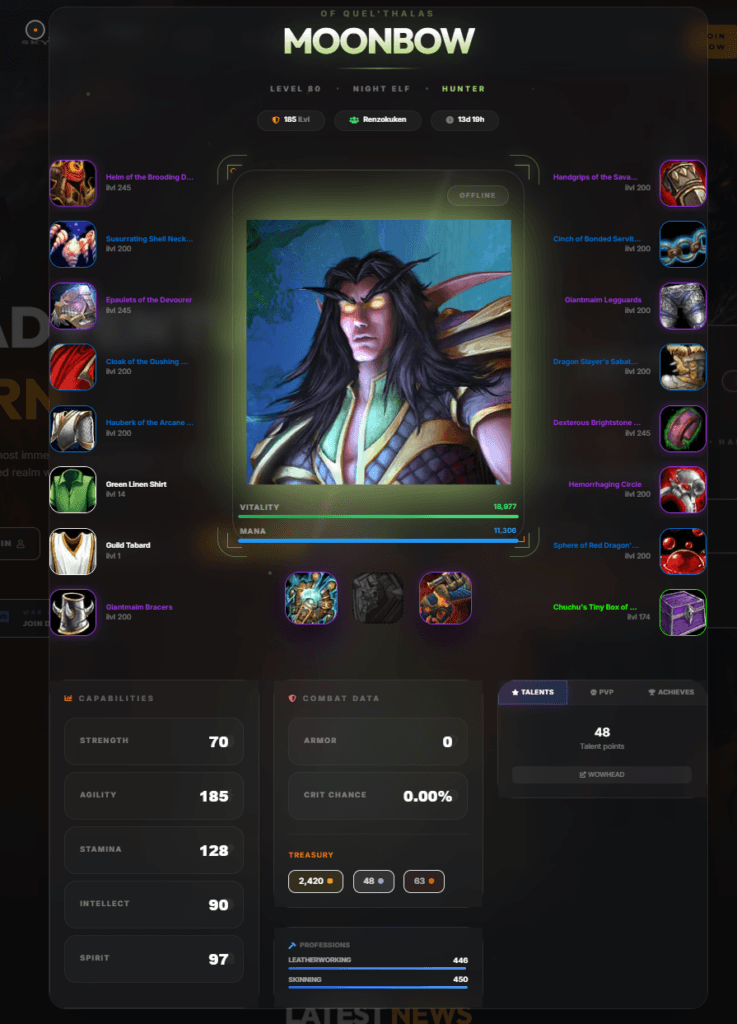 WoW Private Server CMS – SkyWall | Website & Admin Panel